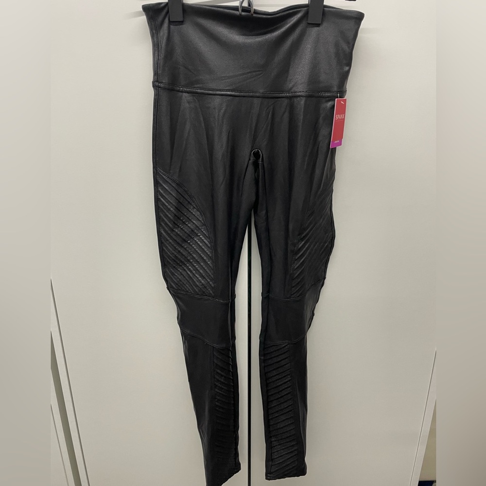 NWOT Spanx Faux Leather Moto Leggings